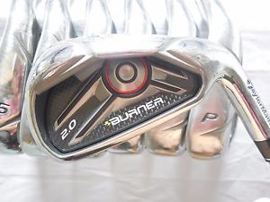 Used RH TaylorMade Burner 2.0 4-PW Iron Set TM 85 Steel Shaft Stiff Flex image 1