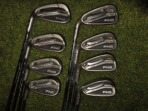 LEFT HANDED  PING GOLF CLUBS  G25  IRONS 4-UW  BLACK DOT CFS  STIFF  FLEX SHAFTS image 1