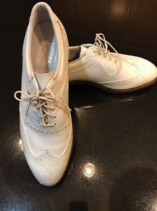 FootJoy Classics All-White Size 11D Men's Leather Handmade Golf Shoes image 1