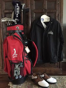 Astronaut Gene Cernan golf items: golf clubs, golf shoes, gloves, windbreaker image 1